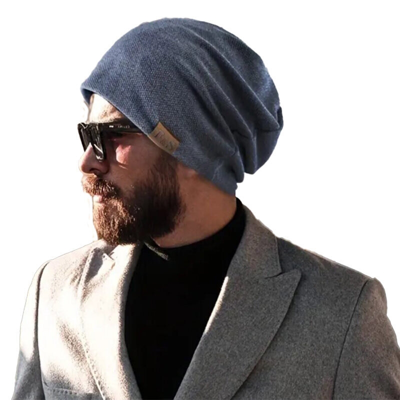 Czapka BEANIE smerfetka oversize MŁODZIEŻOWA ZIMOWA POLAR