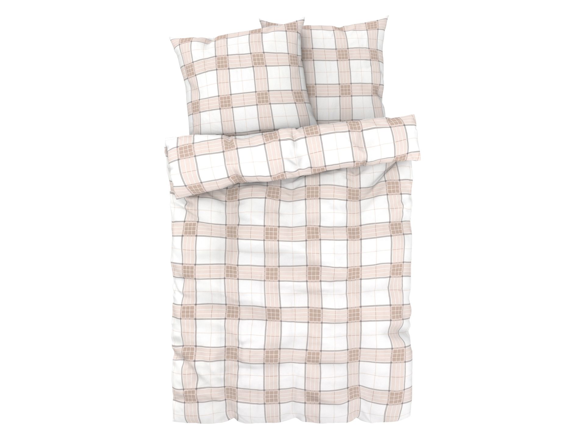 LIVARNO home Pościel z mikrowłókna satynowego, 220 x 200 cm (Kratka)