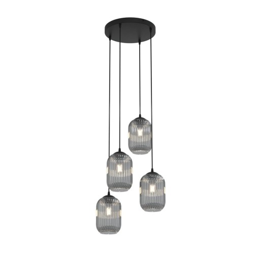 Verdi lampa wisząca 4xE27 czarna/grafit 1434/4PREM