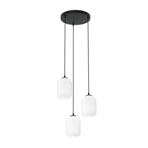 Verdi lampa wisząca 3xE27 czarna/opal 1435/3PREM
