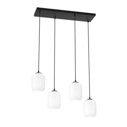 Verdi lampa wisząca 4xE27 czarna/opal 1435/4