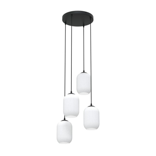 Verdi lampa wisząca 4xE27 czarna/opal 1435/4PREM