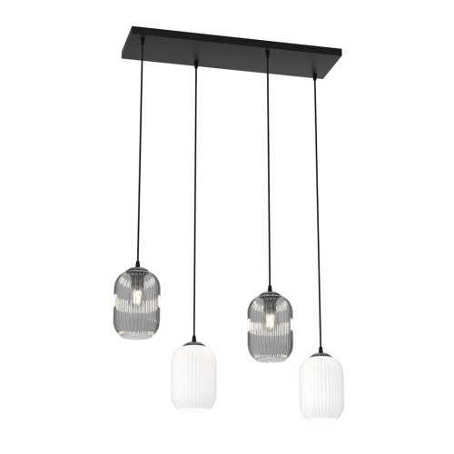 Verdi lampa wisząca 4xE27 czarna/mix 1436/4