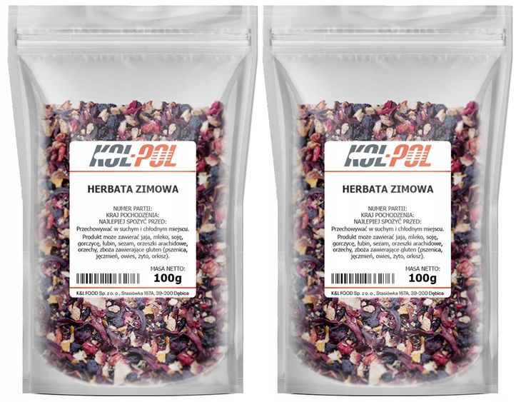 Herbata Zimowa Owocowa 200g Świąteczna Hibiskus + owoce i przyprawy Kol-Pol