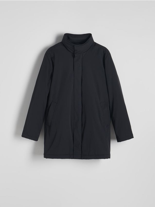 Reserved - Płaszcz ze stójką - granatowy