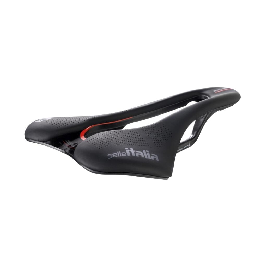 Siodło SELLE ITALIA SLR BOOST KIT CARBONIO SUPERFLOW L (id match - L3) carbon +10mm 7x9, fibra-tek, czarne (NEW)