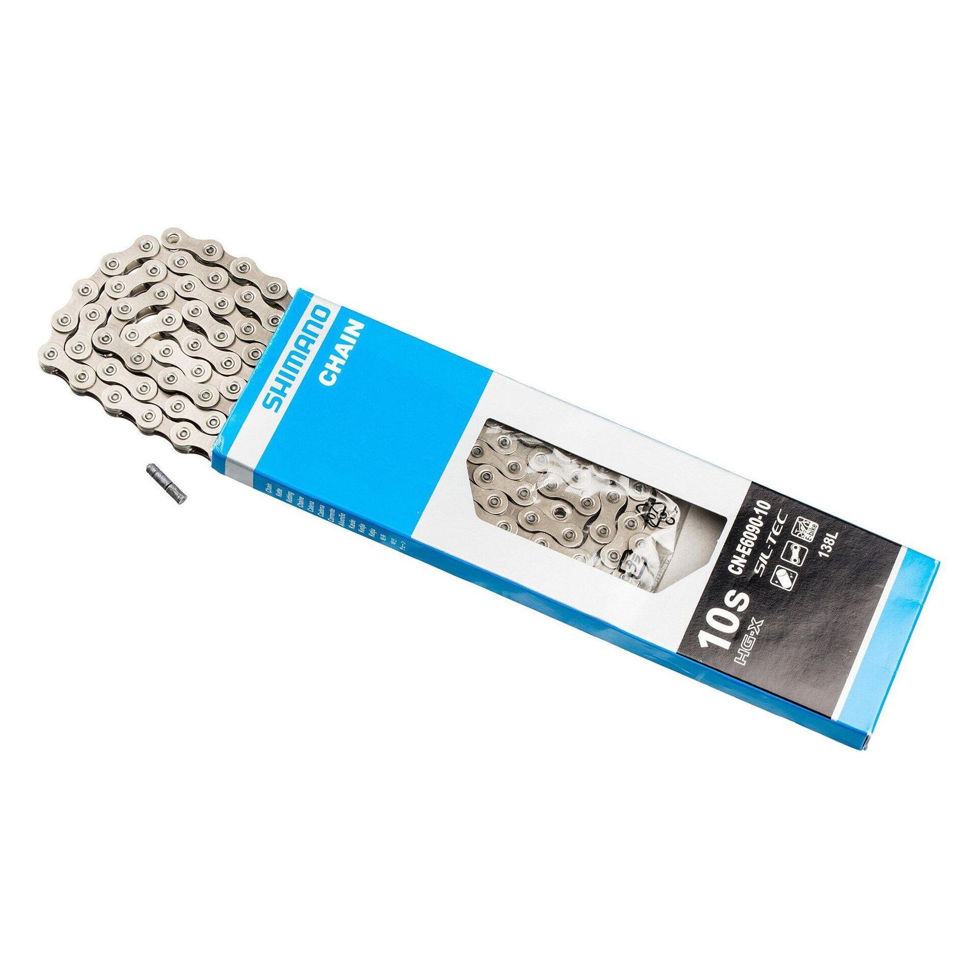 SHIMANO Łańcuch CN-E6090 srebrny / Ilość biegów: 10 ICNE609010138I