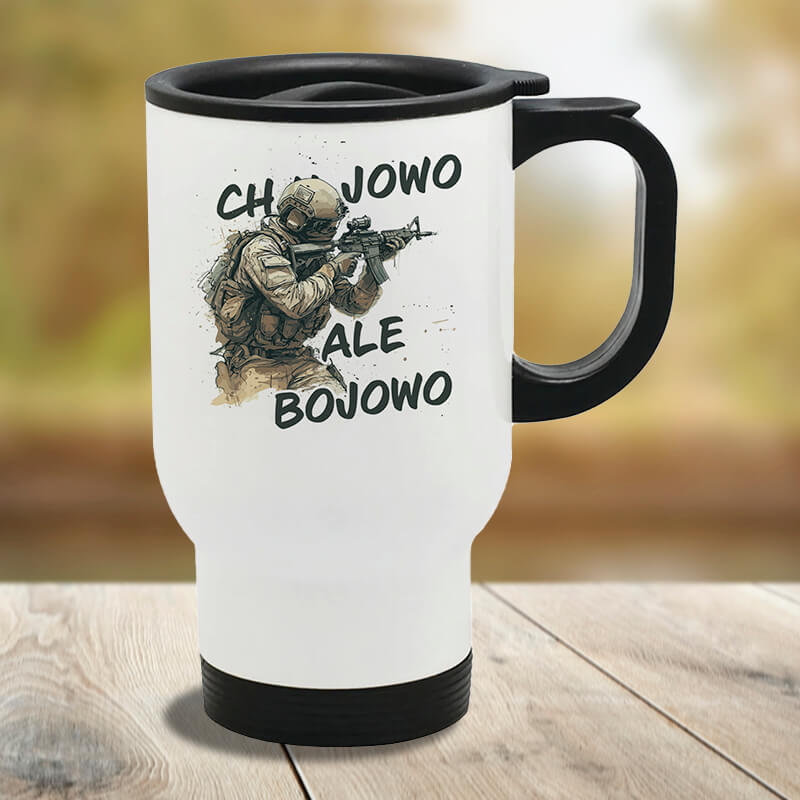 Kubek termiczny z nadrukiem - Chu⭐owo, ale bojowo