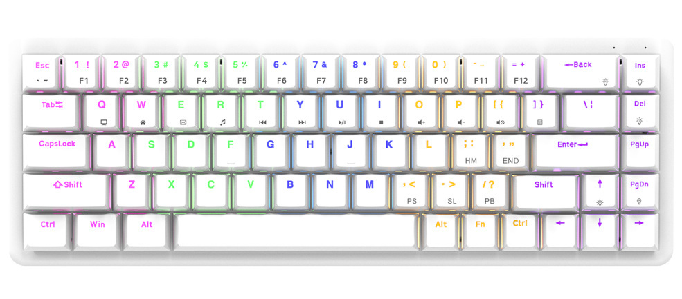 Rampage REBEL-WHITEBS Blue switch low profile