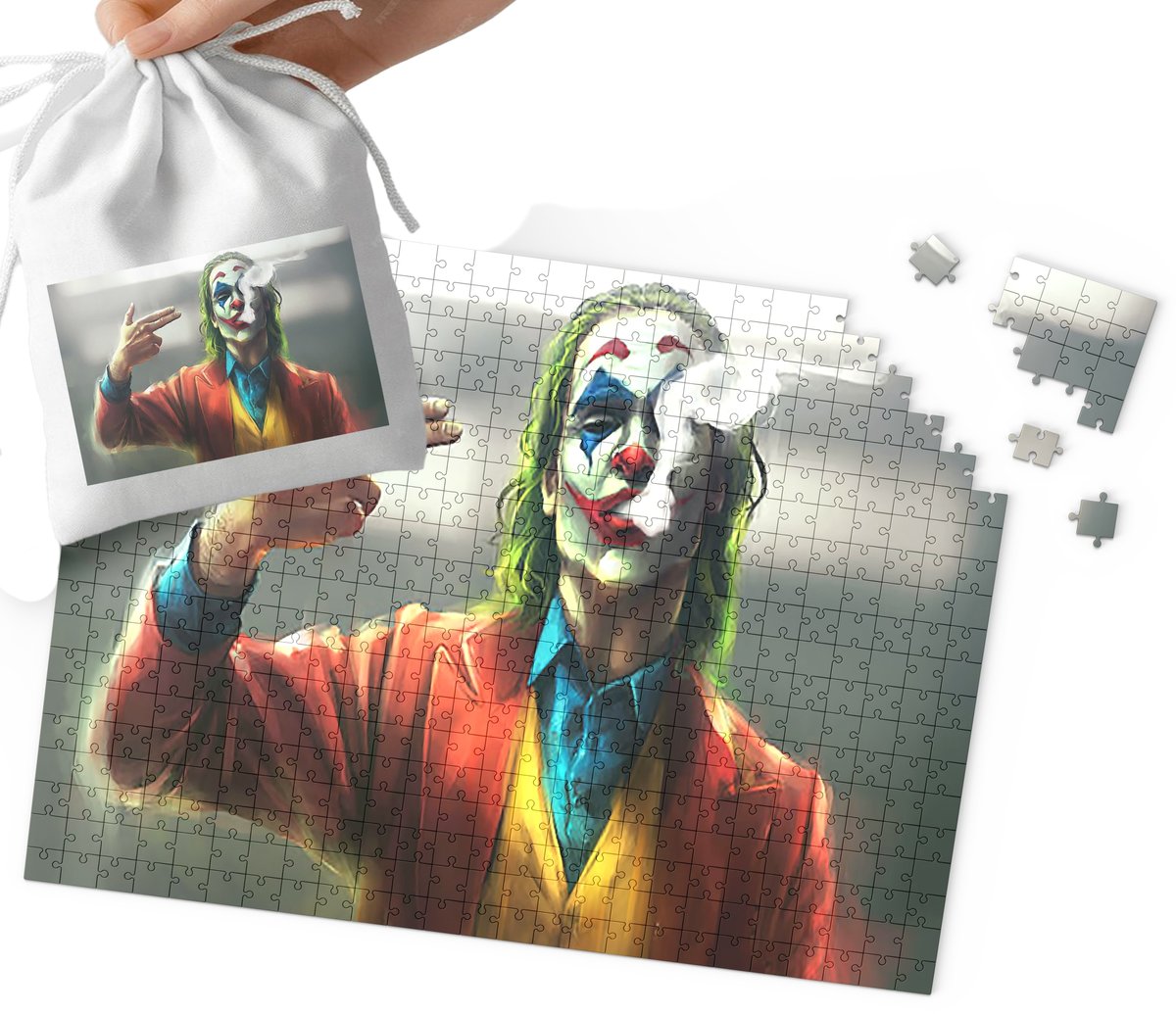 PUZZLE - BATMAN JOKER WZORY Z FILMÓW I GIER 24el + WORECZEK