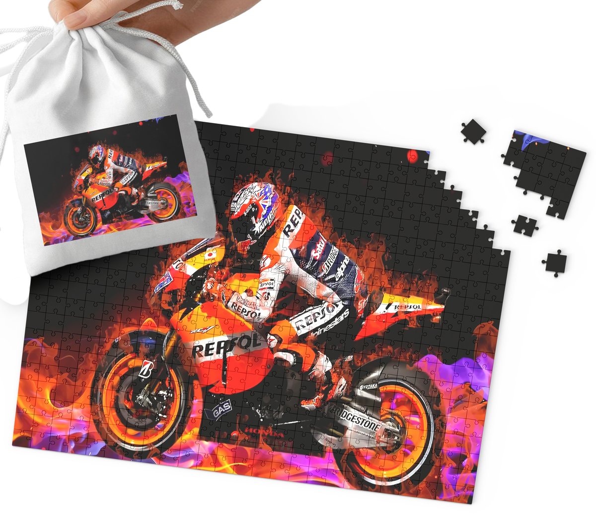 PUZZLE TRADYCYJNE - MOTOR MOTOCYKL MEGA WZORY PREZENT 24el + WORECZEK