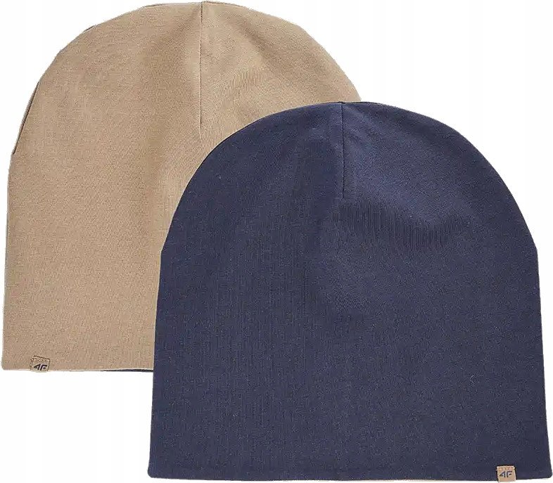 Dwustronna czapka 4F z bawełny U449 83S granatowy/beżowy