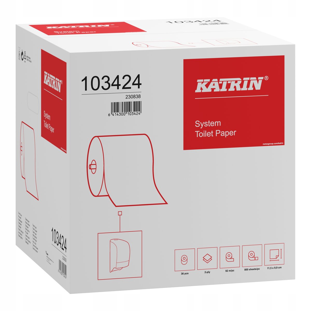 KATRIN papier toaletowy w rolce systemowy 800 listków 2W 103424