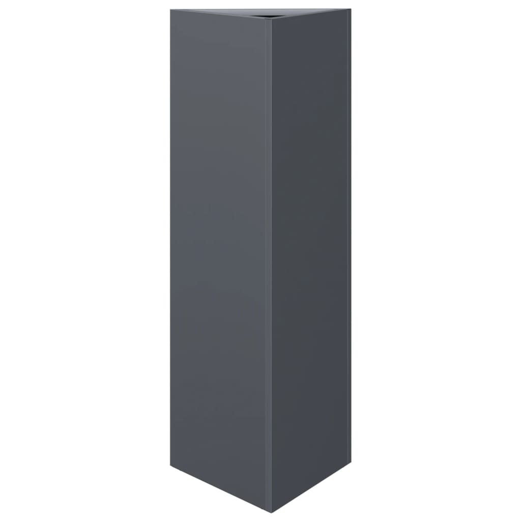 Donica ogrodowa, antracytowa, trójkątna, 30x26x75 cm, stal