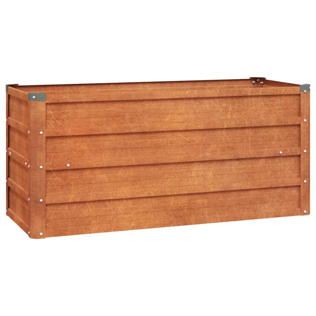 Podwyższona donica, rdzawa, 100x40x45 cm, stal kortenowska