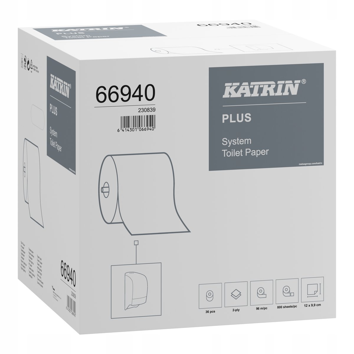 KATRIN papier toaletowy systemowy w rolce 800 listków 2W 66940
