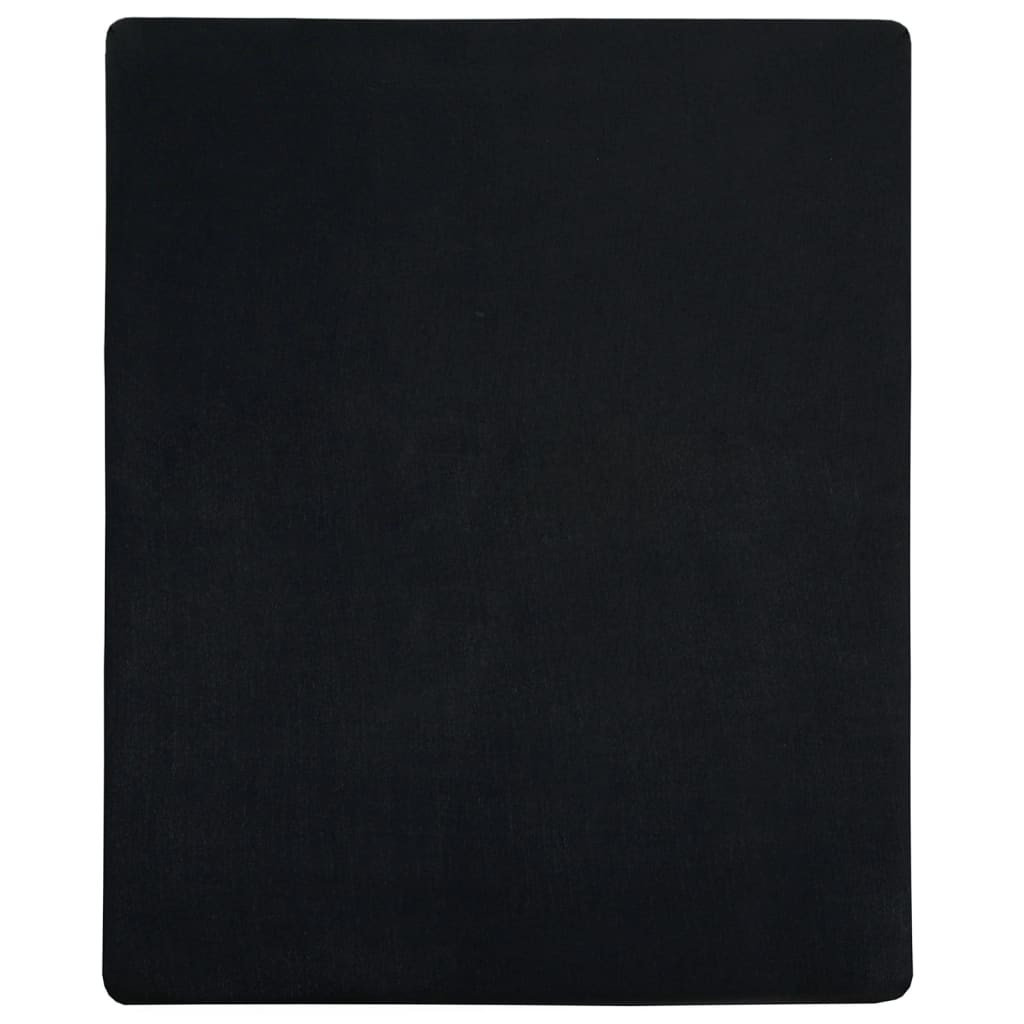 Prześcieradła, 2 szt., czarne, 90x200 cm, dżersej bawełniany
