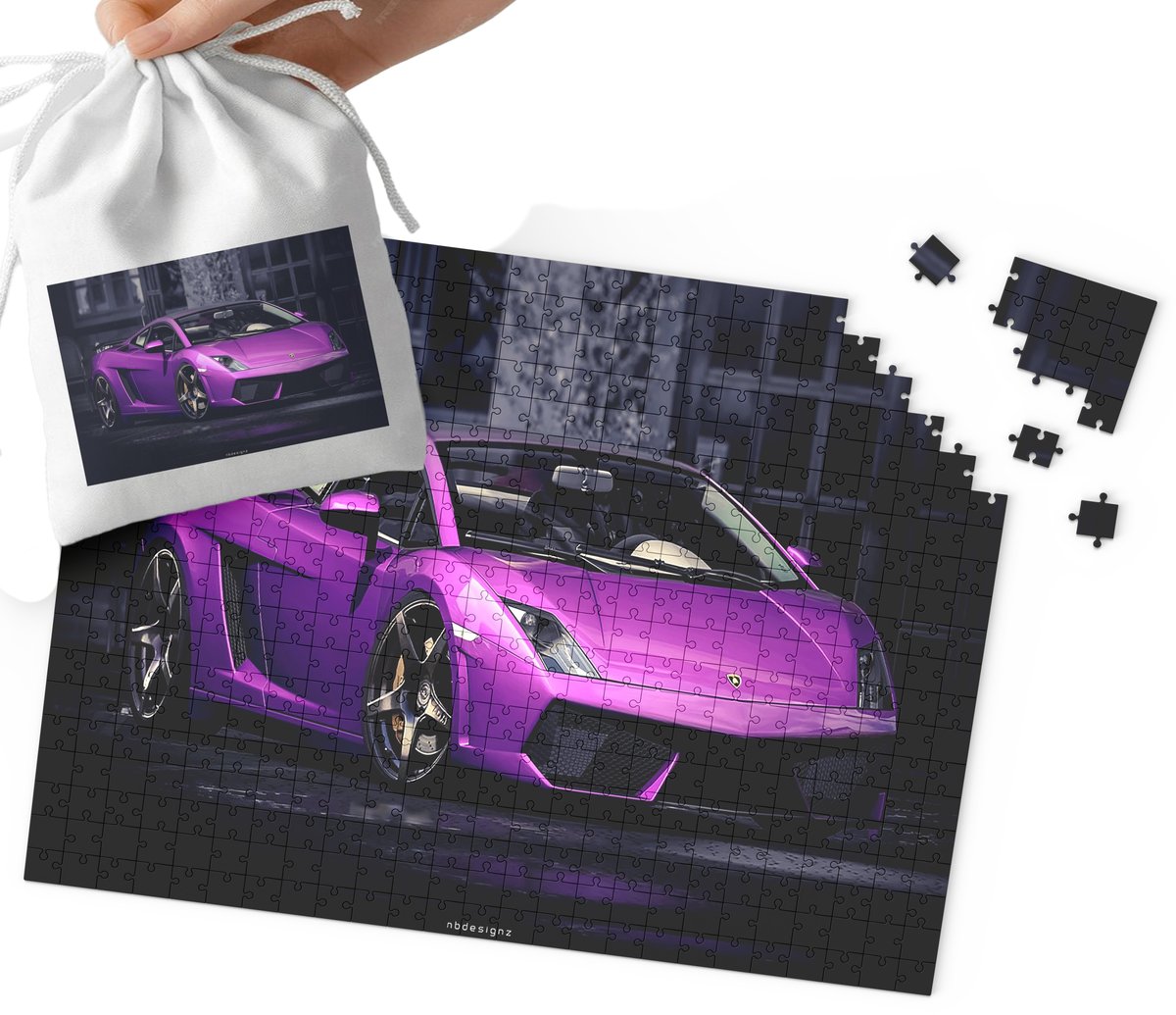 PUZZLE TRADYCYJNE - LAMBO SUPER SAMOCHODY MEGA WZORY 24el + WORECZEK