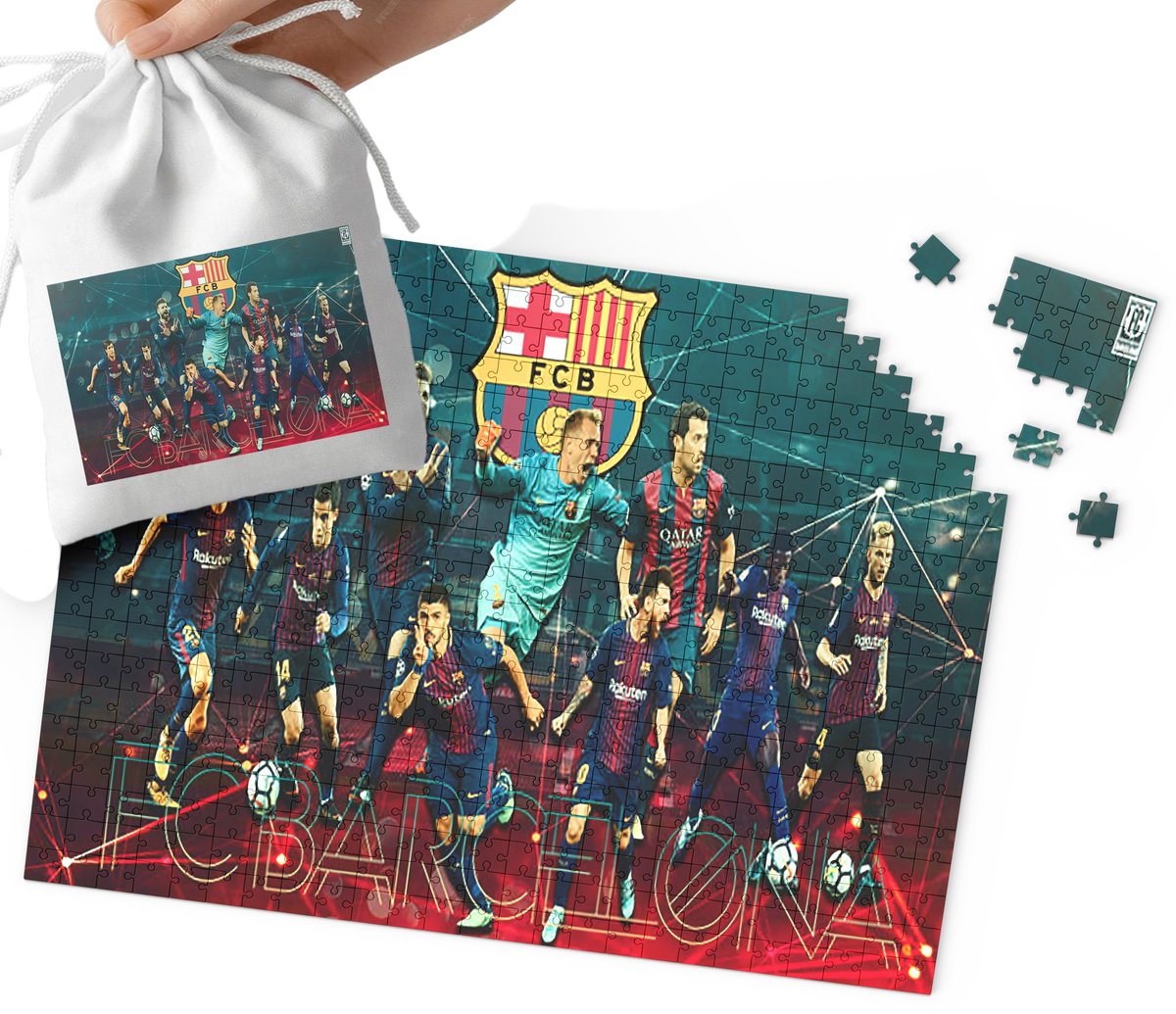 PUZZLE - FC BARCELONA WZORY DLA MAŁEGO PIŁKARZA 24el + WORECZEK
