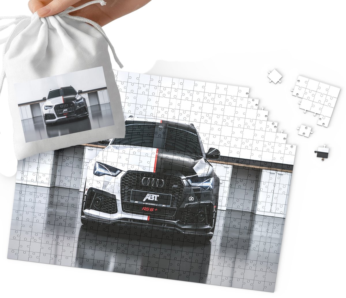 PUZZLE TRADYCYJNE - SUPER SAMOCHODY AUDI MEGA WZORY 24el + WORECZEK