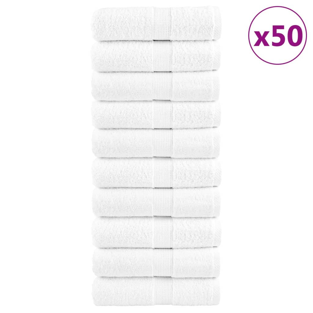 Ręczniczki premium SOLUND, 50 szt., białe, 30x30 cm, 600 g/m2