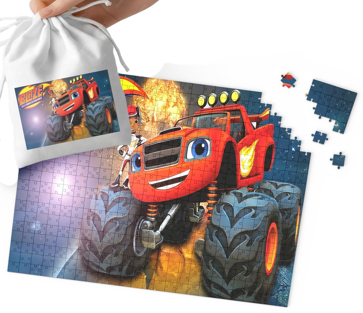 PUZZLE - Blaze i Mega maszyny WZORY Z BAJEK I GIER 24el + WORECZEK