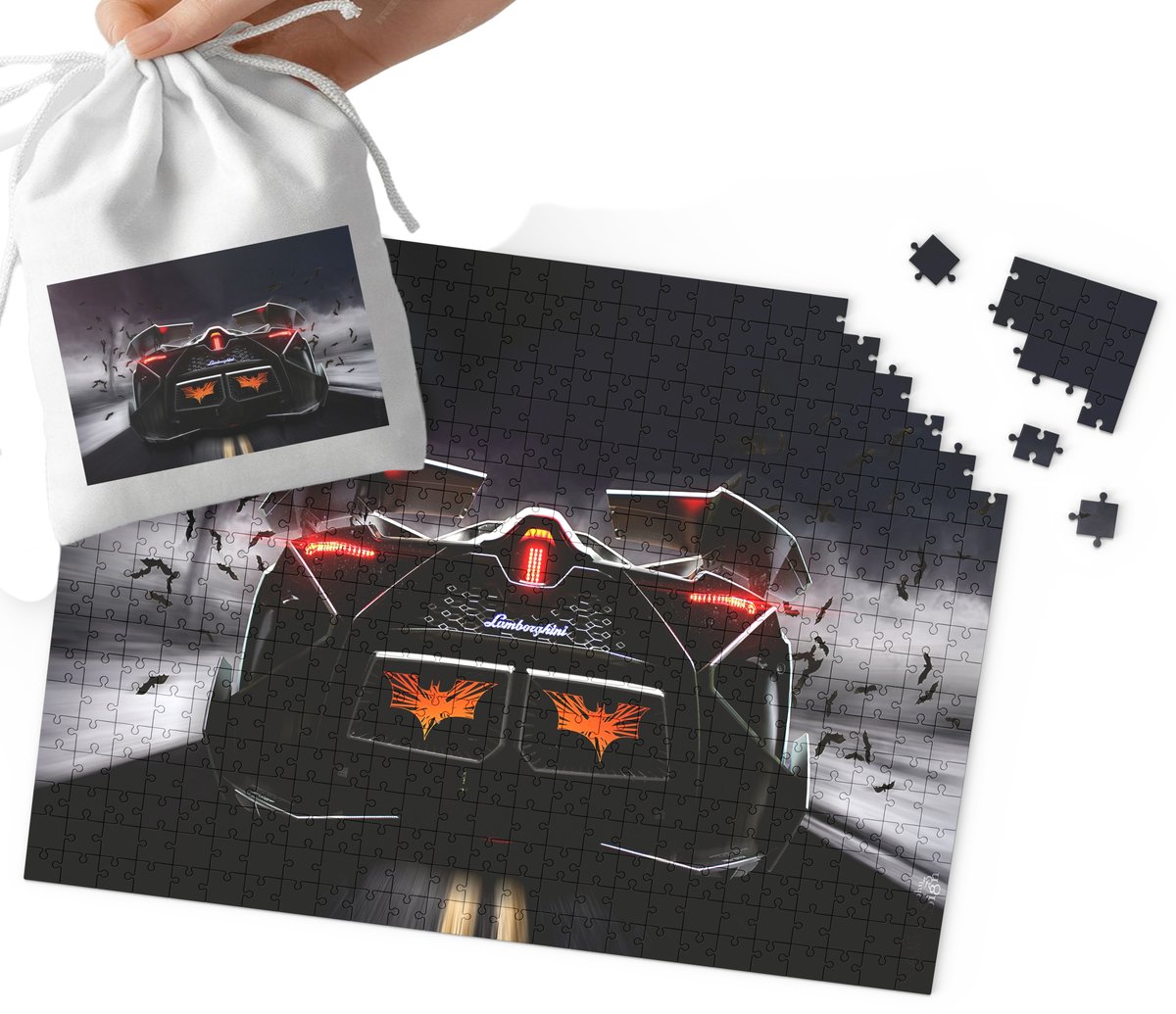 PUZZLE TRADYCYJNE - LAMBO SUPER SAMOCHODY MEGA WZORY 24el + WORECZEK