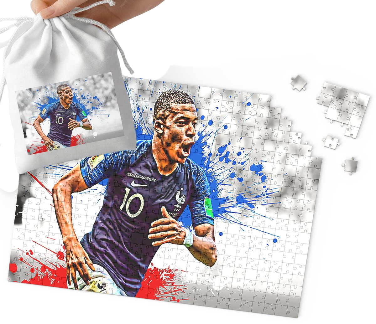 PUZZLE - KYLIAN MBAPPE WZORY DLA MAŁEGO PIŁKARZA 24el + WORECZEK