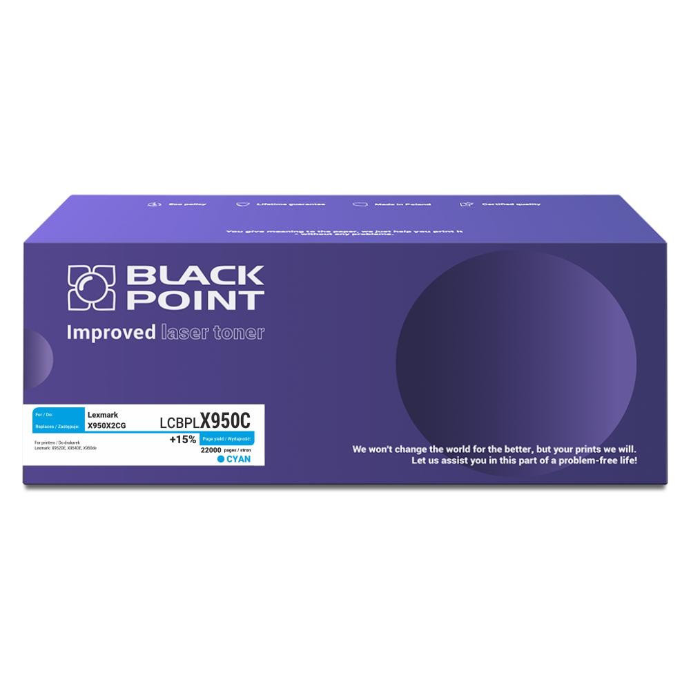 Toner Black Point LCBPLX7950C zamiennik Lexmark X950X2CG cyan