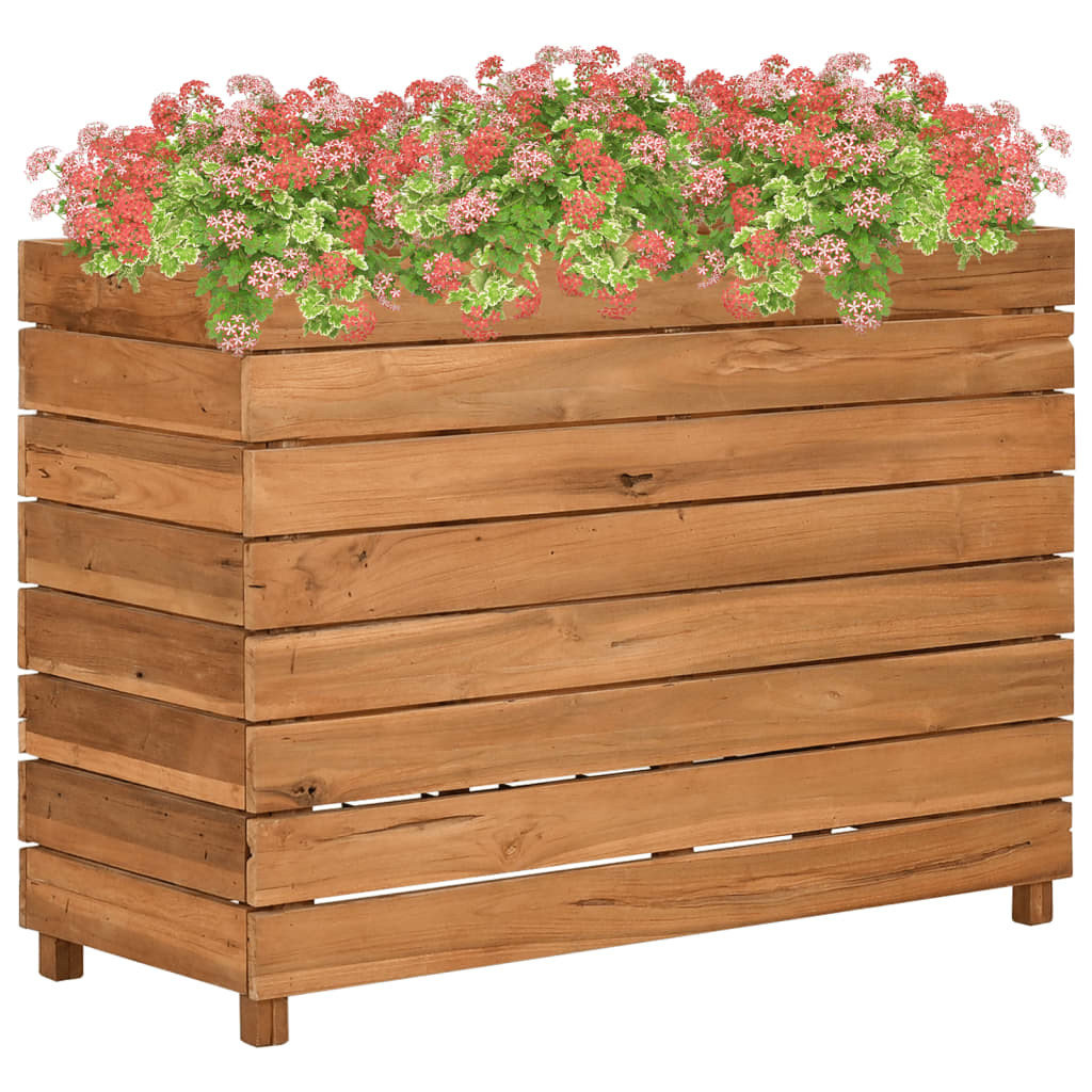 Podwyższona donica 100x40x72 cm drewno tekowe z recyklingu/stal