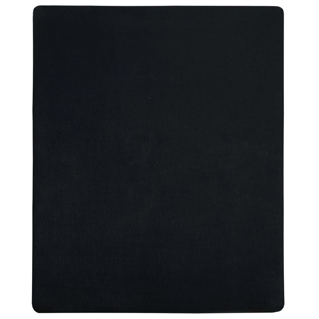 Prześcieradła, 2 szt., czarne, 100x200 cm, dżersej bawełniany