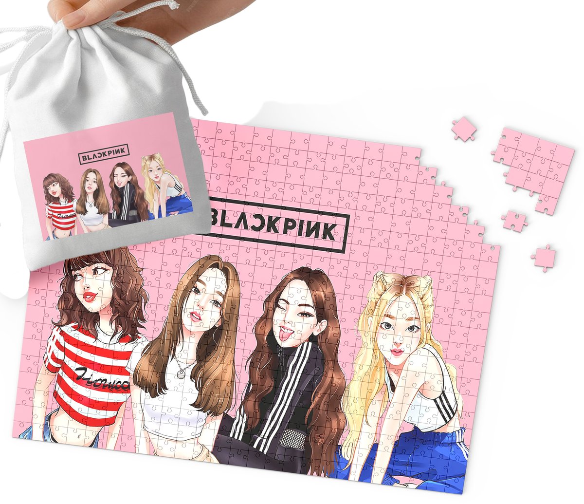 PUZZLE - BLACKPINK WZORY KPOP PREZENT NA ŚWIĘTA 24el + WORECZEK
