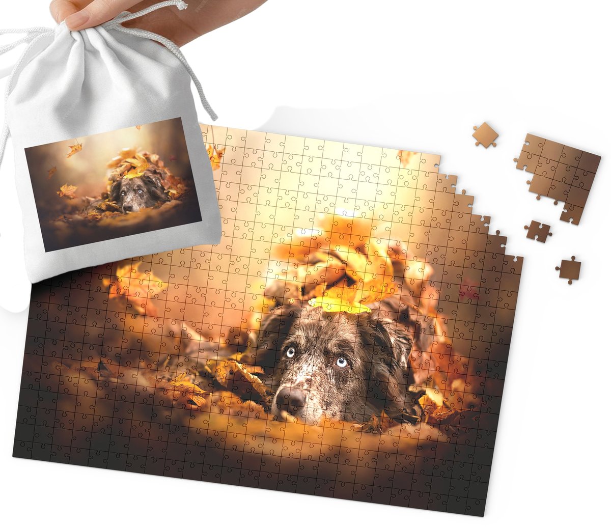 PUZZLE TRADYCYJNE - SŁODKI PIESEK PIES MEGA WZORY PREZENT 24el + WORECZEK