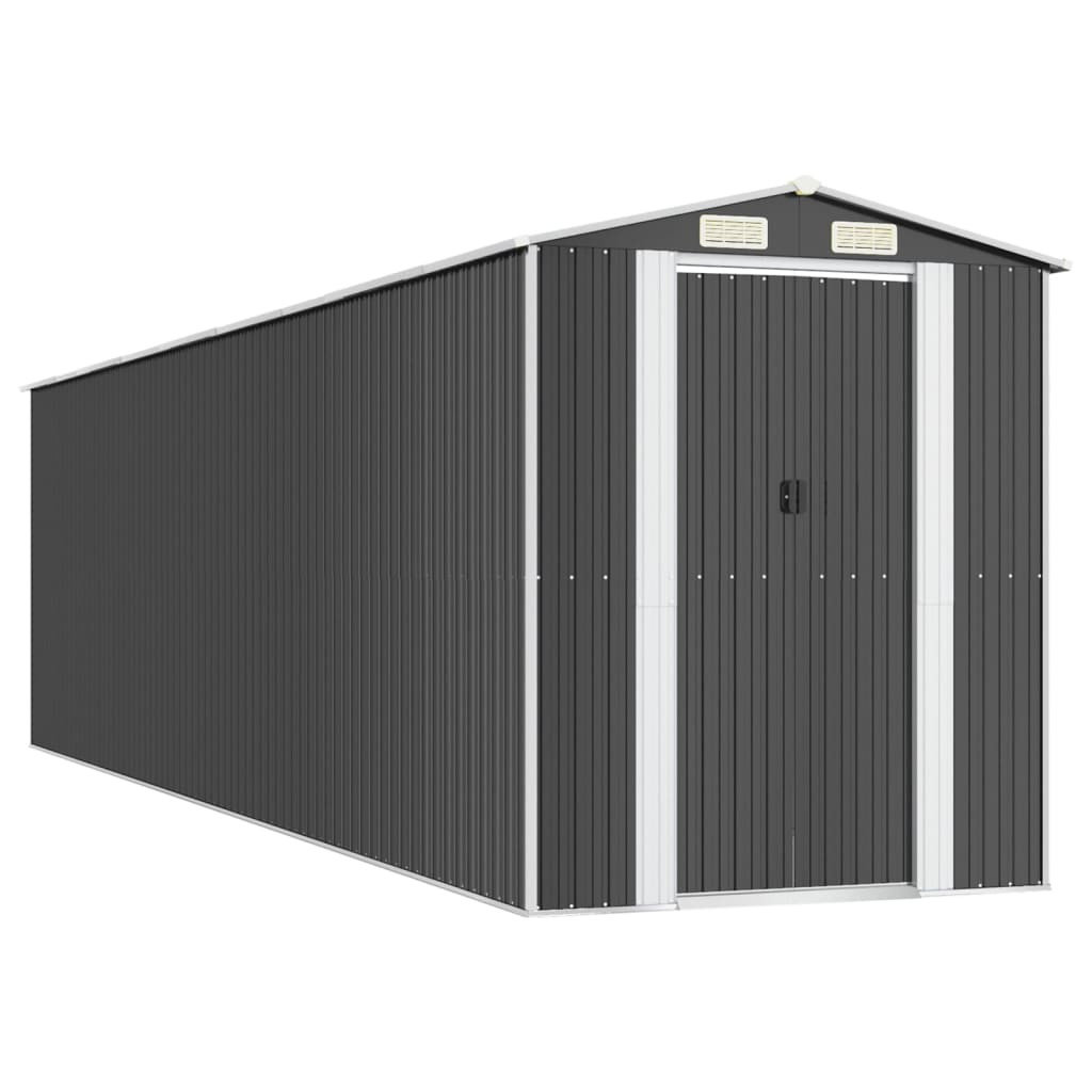Szopa ogrodowa, antracytowa, 192x772x223 cm, stal galwanizowana