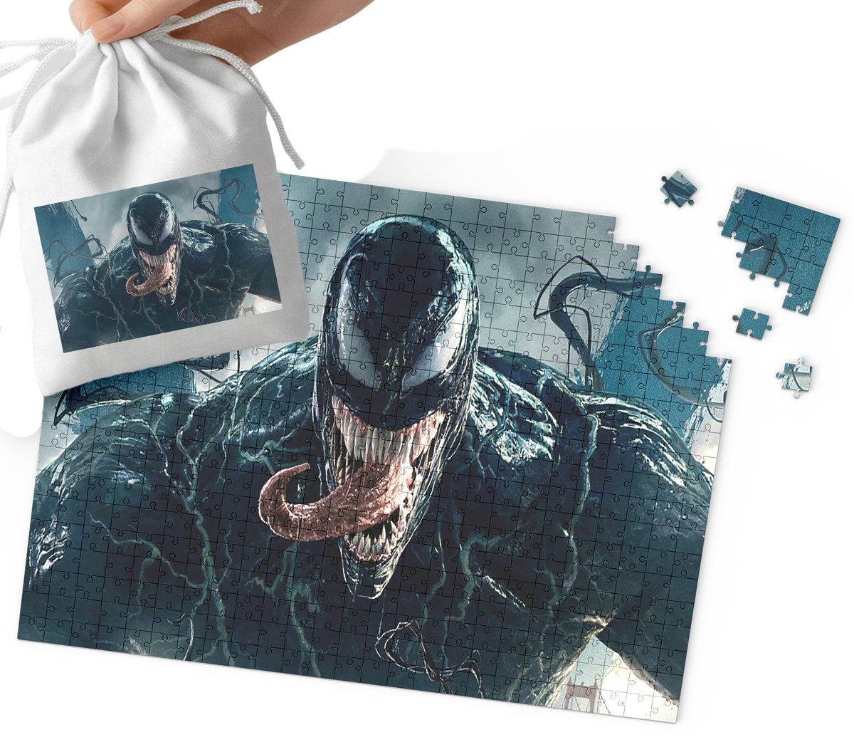 PUZZLE - VENOM WZORY Z FILMÓW I GIER 24el + WORECZEK