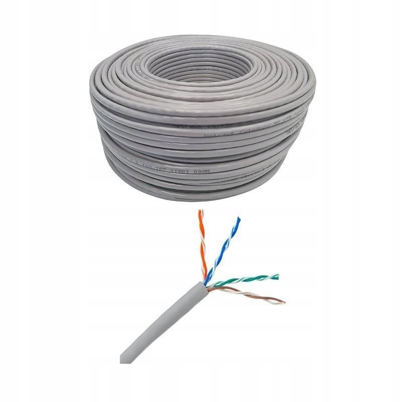 Kabel Sieciowy Skrętka Lan Netrack Cat 5E Utp, Szary, 100M , Cca