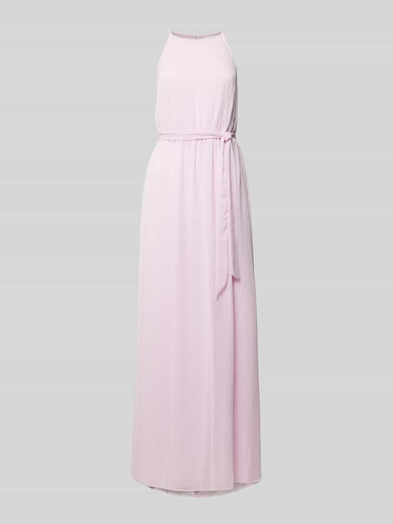 Długa sukienka z wiązanym paskiem model ‘FALIA’