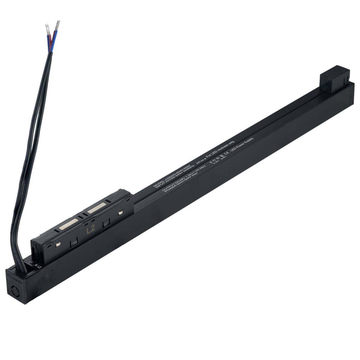 Zasilacz dwufazowy wpinany w szynę ALFA AZ6230 LED 60+60W Azzardo czarny