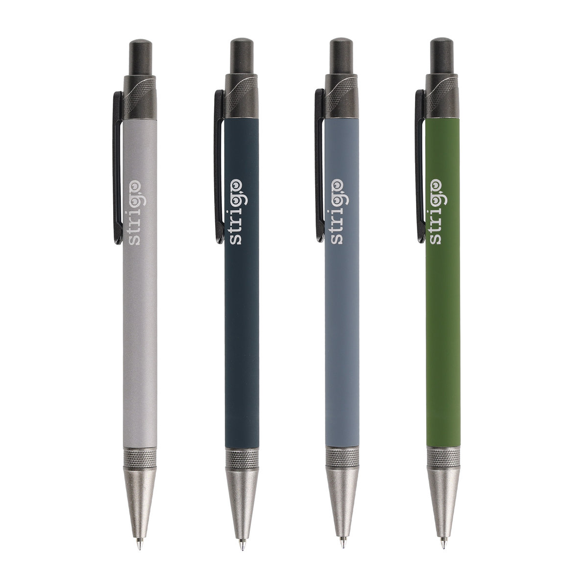 Długopis żelowy automatyczny niebieski Strigo Adventure metalowa obudowa