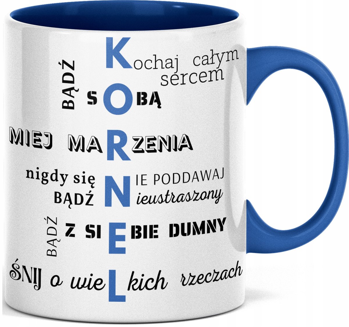FOTO Kubek imieniem napisem nadrukiem ZDJĘCIEM DLA KORNELA IMIĘ KORNEL