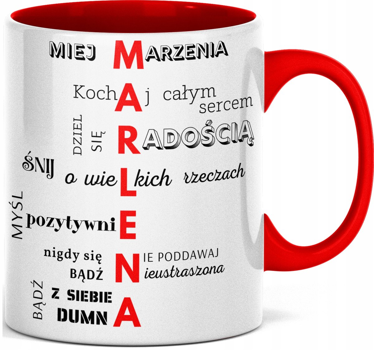 FOTO Kubek imieniem napisem nadrukiem ZDJĘCIEM DLA MARLENY IMIĘ MARLENA