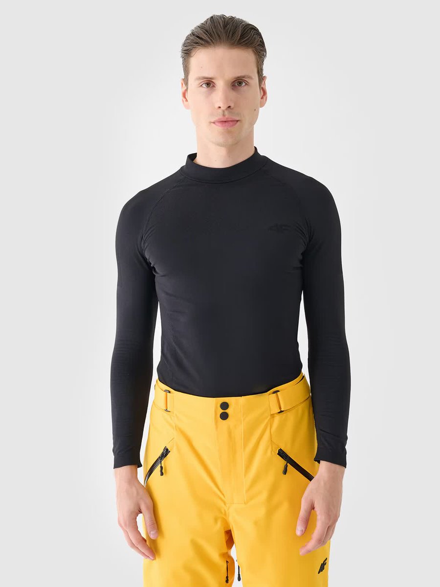 Bielizna termoaktywna bezszwowa (GÓRA) męska 4F 4FWAW24USEAM170-20S Czarny