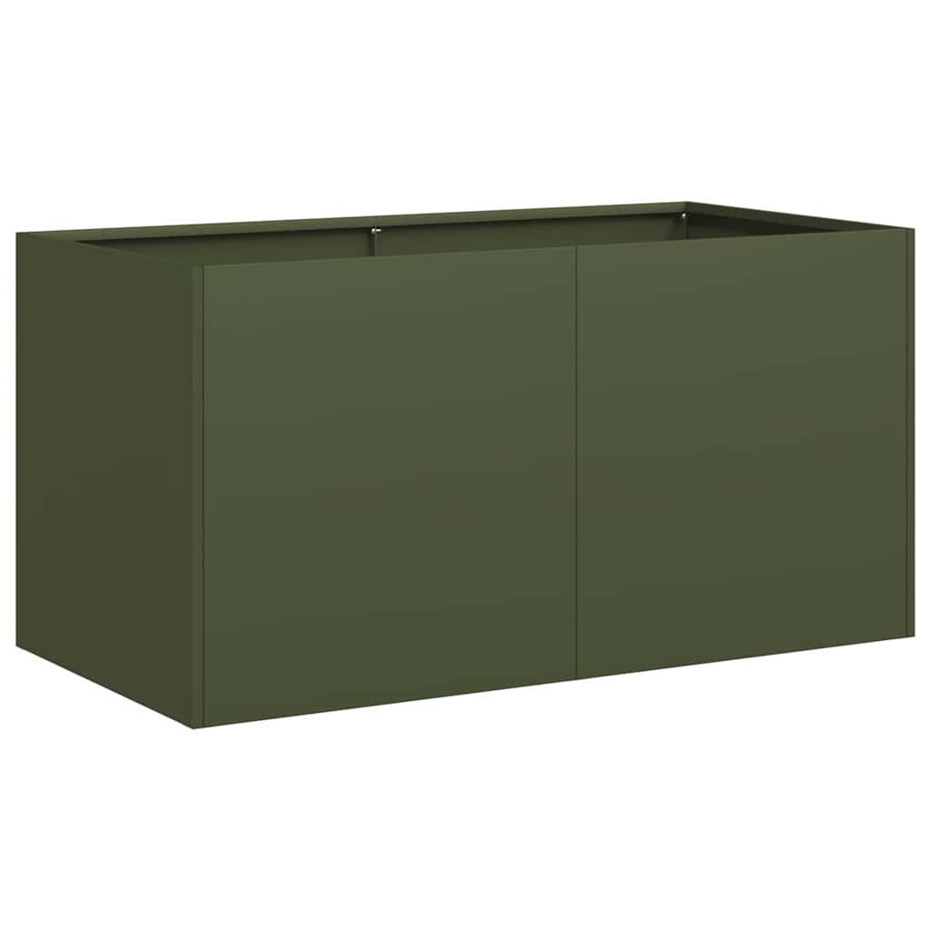 vidaXL Donica, oliwkowa, 80x40x40 cm, stal walcowana na zimno