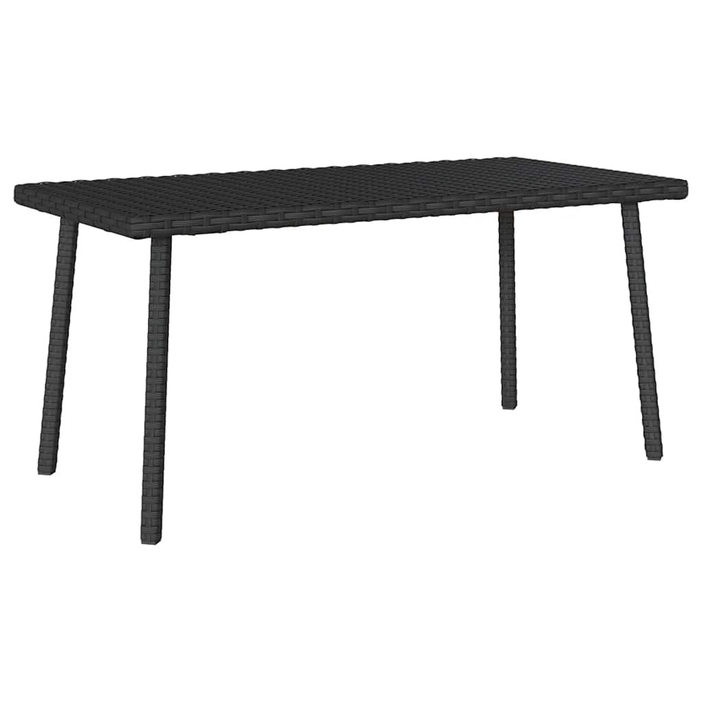 vidaXL Stolik kawowy ogrodowy prostokątny czarny 80x40x37cm polirattan