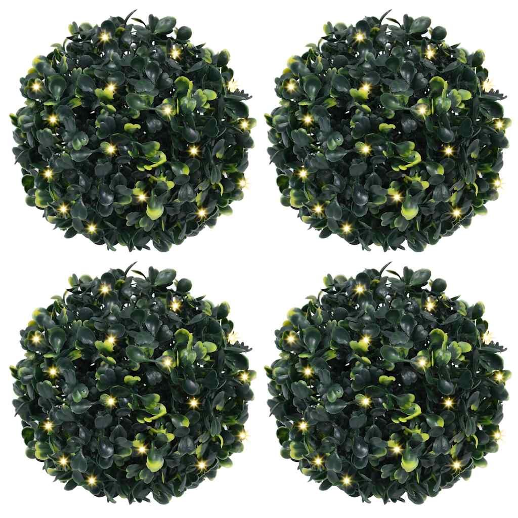 vidaXL Sztuczne kule bukszpanowe z diodami LED 4 szt. Zielone 12 cm