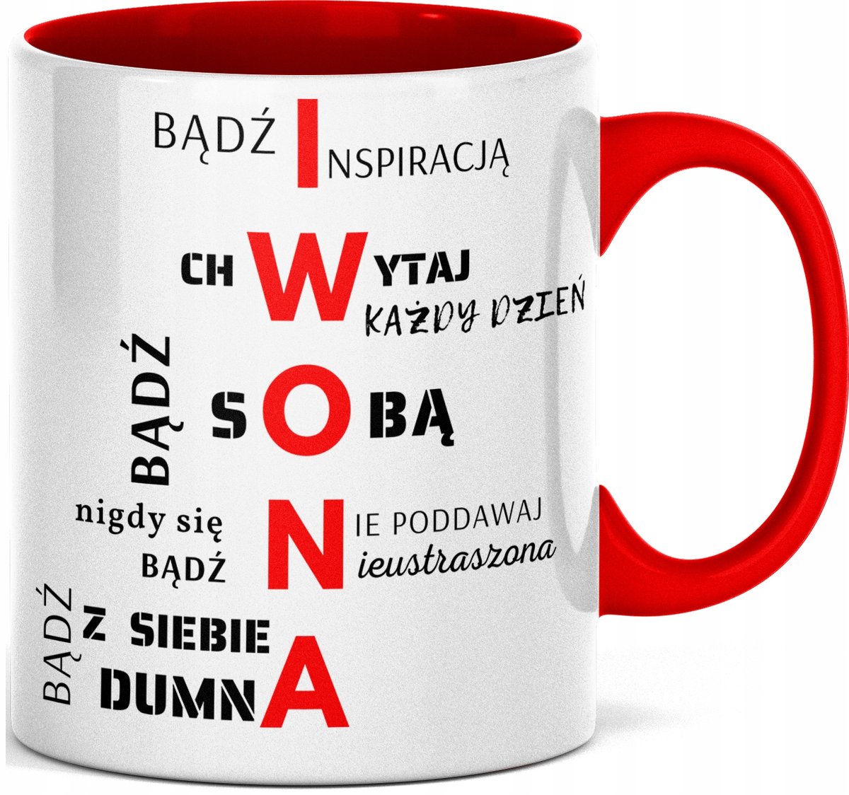 FOTO Kubek imieniem napisem nadrukiem ZDJĘCIEM DLA IWONY IMIĘ IWONA