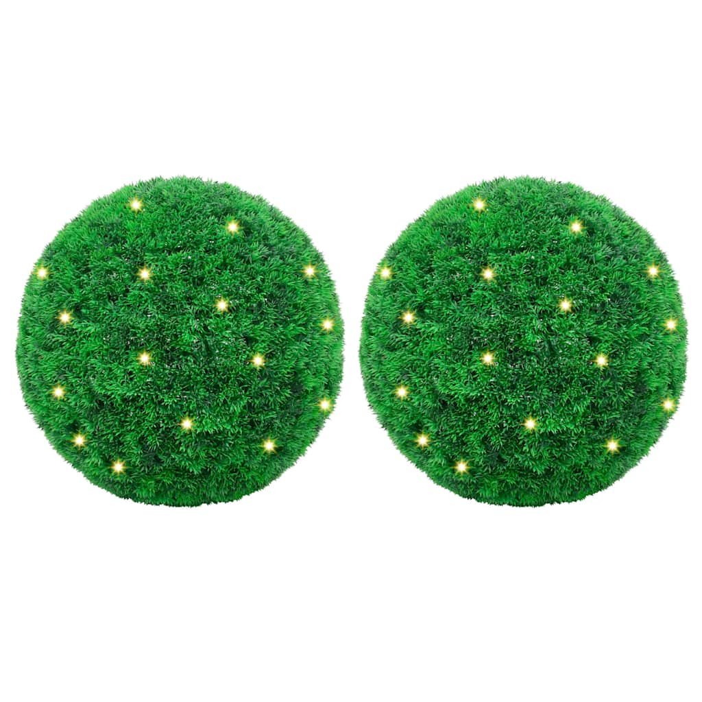 vidaXL Sztuczne kule bukszpanowe z diodami LED 2 szt. Zielone 27 cm