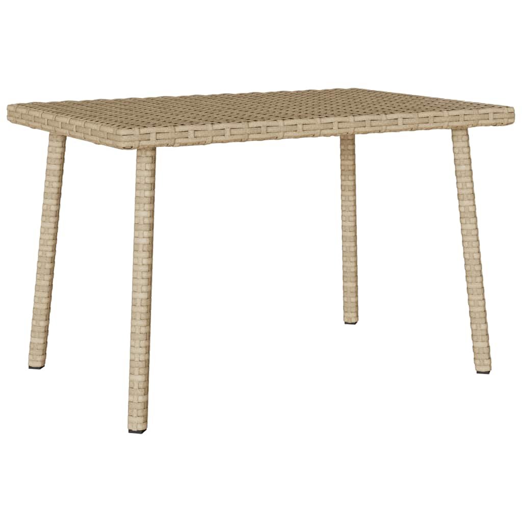 vidaXL Stolik kawowy ogrodowy prostokątny beżowy 60x40x37cm polirattan