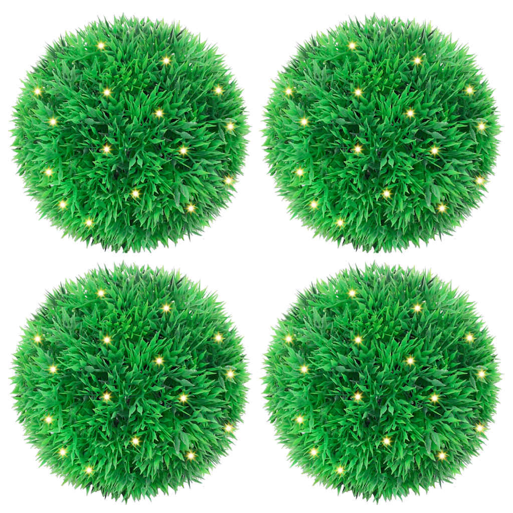vidaXL Sztuczne kule bukszpanowe z diodami LED 4 szt. Zielone 12 cm