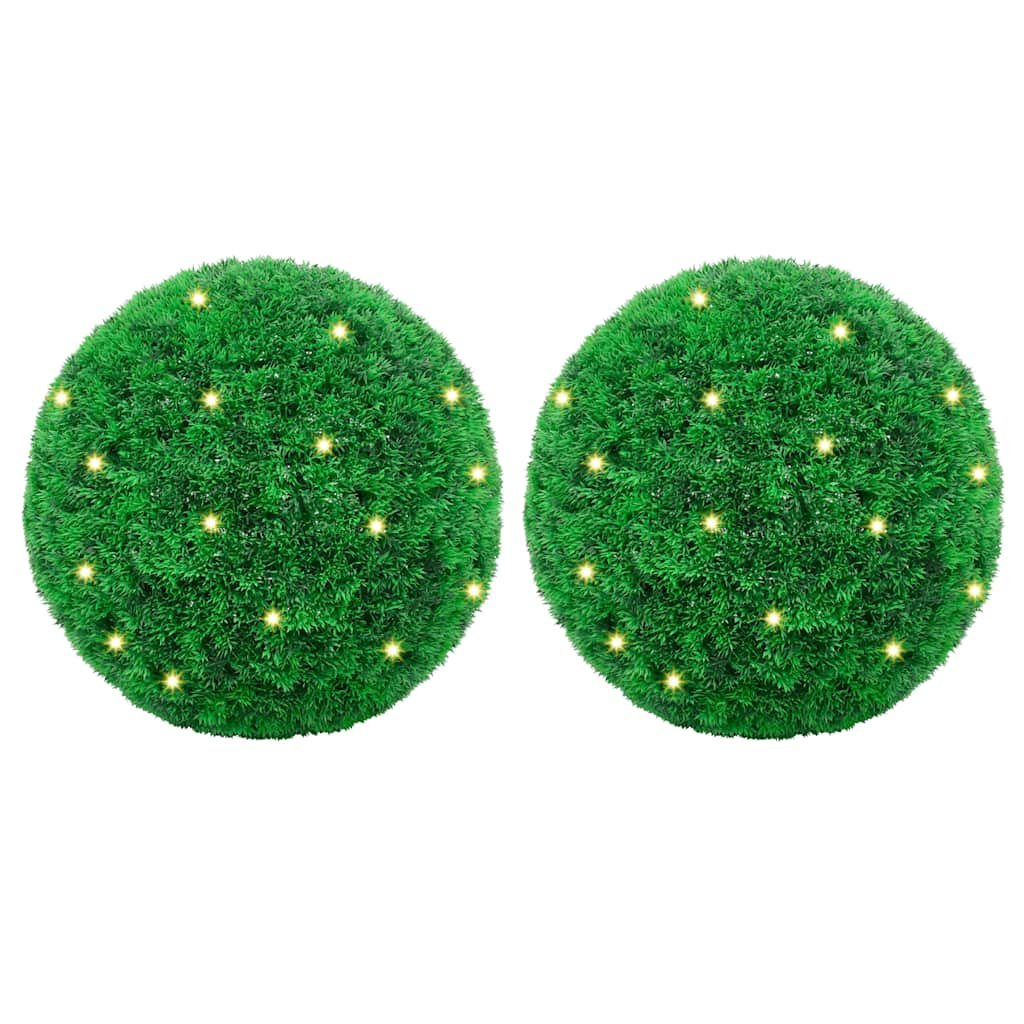 vidaXL Sztuczne kule bukszpanowe z diodami LED 2 szt. Zielone 45 cm